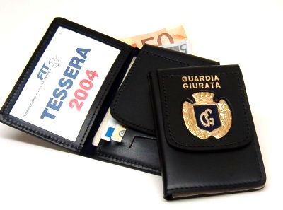 Portafoglio con placca GUARDIA GIURATA blu 15 PF 15